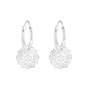 Cercei rotunzi din argint cu floare model DiAmanti DIA39198 (Argint 925‰ 0,6 g.)